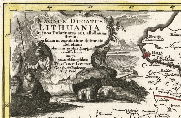 Winieta mapy Tobiasza Konrada Trottera z XVIII wieku